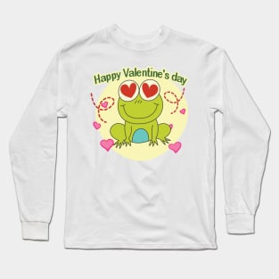 Happy Valentine S Day Frog, Long Sleeve T-Shirt